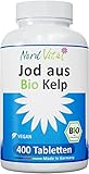 NEU! Jod aus Bio Kelp - 400 Tabletten mit je 250µg Jod aus Braunalgen - in Schottland wild geerntet - in Deutschland hergestellt - Ohne unerwünschte Zusätze - Hochdosiert - Vegan…