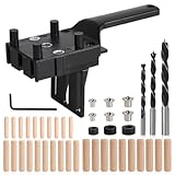 BNGXR 44 Stück Bohrschablone Dübelhilfe Holzdübel, Holzbearbeitung Doweling Jig Kit Universal Bohrhilfe Dübelvorrichtung mit Ø 6/8/10 mm Dübellöcher für exakt Eck T und Schreiner