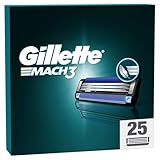 Gillette Mach3 Rasierklingen für Männer, 25 Original Gillette Ersatzklingen, Klingen für Herren mit Gleitstreifen für ein sanftes Gleiten und Klingenbeschichtung