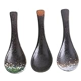 Homoyoyo 3 Stück Teiliges Japanische Keramik suppenschöpfer Langlebige Vielseitige Küchenlöffel mit Glatter Oberfläche Stabile Esslöffel für Täglichen Gebrauch in Haushalt Zufällige Farbe