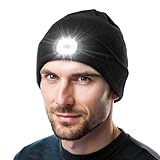 KEZKALS Geschenke für Männer/Frauen, LED Mütze Herren Damen Winter, Mütze mit LED Licht, Männer, Wintermütze Herren Damen, Beanie Herren Damen, Adventskalender Männer Füllung, Wiederaufladba LED Mütze