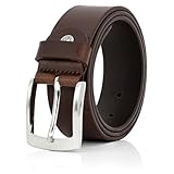 LINDENMANN Gürtel Herren Vollledergürtel aus Büffelleder, 40 mm breit, kürzbar, Ledergürtel, Jeans-Gürtel, XL, braun, Größe/Size:105