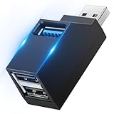 AXFEE 3 Port USB 3.0 Hub, Mini USB-Hub mit Mehreren USB-Anschlüssen 1 USB 3.0+2 USB 2.0, USB Splitter Erweiterung Adapter, Datenhub für Laptop MacBook Desktop-PC kompatibel mit Flash-Laufwerk Tastatur