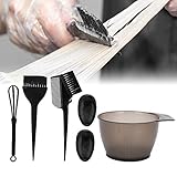 5 teilige Haarfärbebürste, Haarfärbepinsel Haare Faerben Set Anself Haar Färbung Kit Färben Schüssel Pinsel Kamm Friseur Werkzeug Colorationszubehör, Haartönungs Salon Rührschüssel(schwarz)