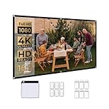 Leinwand Beamer Tragbare -Projektor-Leinwand, 100 Zoll, HD, 16:9, hohe Helligkeit, reflektierend, faltbar, Stoff-Stoff-Leinwand, Anti-Falten für Zuhause, Büro und Schule
