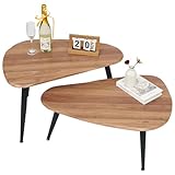 Ymahizax Couchtisch 2er Set, Oval Couchtische Holz, Moderne Beistelltische fürs Wohnzimmer, Beistelltisch, Nachttisch, Couch Tisch Einfache Installation Kaffeetisch