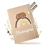 Mutterpass Schutzhülle Filz für Deutschen, Mutterpasshülle mit 2 Schlüsselanhängern, Mutterkindpasshülle österreich Süßes Geschenk für Schwangerinen Zukunftige Mütter Hülle mit Fächer Ultraschallbild