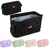 MHwan Federmäppchen, Mäppchen mit 3 Fächern und großer Kapazität, verschleißfest und leicht, Etui geeignet für Mädchen, Jungen, Teenager, Erwachsene, Schule und Büro