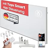 Heidenfeld Infrarotheizung HF-HP140 | 800 Watt bis 20 m² | 3in1 Steuerung via App | Fernbedienung | Touch-Bedienfeld | Mobile Elektroheizung | Infrarot Heizkörper mit Thermostat (HF-HP140 800 Watt)