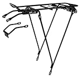 Ventura Alu-Gepäckträger Screw-on ll S, Universal Stahl Gepäckträger, Universal Gepäckträger, schwarz, für 26-28' Fahrräder, Zuladung 10 kg