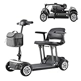 Mobilitätsroller Für Erwachsene, Robuste 4-Rad-Mobilitätsroller, Roller Für Senioren, Leicht Zusammenklappbar, Bequemer Sitz Für Ältere Menschen Und Behinderte 12A