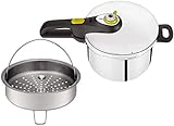 Tefal Secure 5 Schnellkochtopf P25307 | inklusive Dampfkorb...