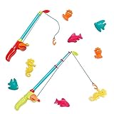 B. toys Magnetisches Angelspiel Wasser, Kinderangel 80 cm für drinnen und draußen, Angelset mit 2 Angeln und Fischen für Kinder ab 3 Jahren, Badewannenspielzeug und Pool Spielzeug (10 Teile)