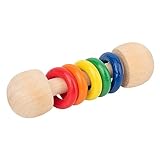 Holzrassel, Baby-Shake-Spielzeug, Ring-Design, Greifspielzeug für Kleinkinder für Jungen und Mädchen (5 Klingeln)