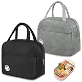 Aucuu Kühltasche Klein 5.5L, 2 Stück Kühltasche Faltbar mit Folienfutter, Lunchbox Tasche, Lunchtasche Isoliert, Tragbar Lunchbag für Arbeit, Camping oder Reise, Mittagessen