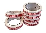 6 Rollen QS-Klebeband GESPERRT: Breite 25 mm - Länge 66 m - rote Schrift auf weißem Grund - Staffelpreise unter Amazon Business