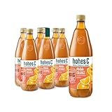 hohes C Milde Orange mit zartem Fruchtfleisch (6 x 1l), 100% Saft, Orangensaft, Vitamin C, ohne Zuckerzusatz laut Gesetz, weniger Säure, vegan, mit recyceltem PET