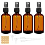 Maxmoc 50ml Braunglas Sprühflasche, 4 Stück Klein Glas,...