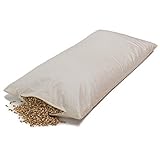 GIRAFFENLAND Bio Dinkelspelzkissen 40x80cm, Bio-Perkal + Bio Füllung, direkt befüllt | ungefärbt und ungebleicht | Schlafkissen, Kopfkissen