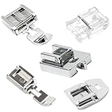 5 Stück Set Multifunktions Nähfuß, Nähfüsse, Zubehör Set, Nähfüße Reißverschluss für Singer, Brother, Janome und mehr, Overlock-Nähfuß Kompatibel mit Haushaltsnähmaschinen