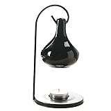 Keramik Duftöl-Brenner, Hexenkessel Design, Ölverdämpfer für ätherische Öle, mit Teelicht-Halter, Halloween Deko (Schwarz 2)