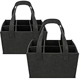 DvBCNMe 2 Stück Flaschentasche 6 Flaschen, 24 X 18 X 16 cm, Flaschen Tasche, Wiederverwendbare Flaschentasche Filz FlaschenträGer Filztasche FüR Party Reise Picknick