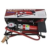 DECOMELODY Hochdruck Fußpumpe für Auto und Fahrrad Tragbare Reifenpumpe mit Manometer für Motorräder Schlauchboote und Luftbetten Rutschfester Fußpedal Multifunktionale