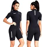 ZCCO Damen Shorty Neoprenanzuge 3 mm Neopren Herren FrontreiÃŸverschluss Tauchanzug zum Tauchen Schwimmen Surfen Schnorcheln