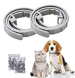 Zecken-Flohband Katze, Flohhalsband für Katzen, 2 Stück gegen Larven und Eier, 10 Monate lang wirksamer Schutz, Schutz vor Hautallergien, weich und bequem, verstellbar, wasserdicht