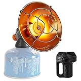 Gasheizung Camping, Tragbarer Heizstrahler Gas, Heizpilz Gas Terrasse mit Elektronischem Zünder, für Winter Outdoor, Zelt, Terrasse und Angeln