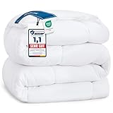 BEDSURE Bettdecke 135x200 450gsm Steppdecke - Warm Winterdecke 135 x 200 cm für Winter, 200x135 waschbar Dicke Winterbettdecke, Weiß