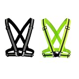 2 Pcs Premium Warnweste Reflektorweste Reflektierende Sicherheitsweste Einstellbar Warnweste Leicht Hohe Sichtbarkeit Joggen Fahrrad Wandern Laufen Motorrad