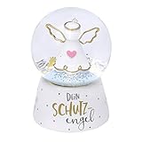 Gruss & CO Traumkugel mit Motiv Engel | Kugel aus Glas, Polyresin, Weiß, Höhe 6,5 cm, Motivdruck Dein Schutzengel | Geschenk Kommunion, Konfirmation, Weihnachten | 46636
