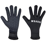 WEAXIO Neoprenhandschuhe Tauchhandschuhe 3mm Männer Frauen, Thermohandschuhe Premium Neopren Winter Handschuhe Schwimmhandschuhe Stretch Anti Rutsch Wasser Winter Handschuhe