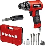 Einhell Druckluft-Meisselhammer TC-PC 45 Set (für Stein + Metall, inkl. 4-tlg. 120 mm Meißel-Set, Nadelentroster-Aufsatz, Ölfläschchen (ohne Inhalt), Stecknippel)