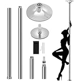 Yaheetech Pole Dance Stange 45 mm, Tanzstang 216,5 bis 275 cm Höhenverstellbar, Pole Dance Stange mit Statisch & Spinning Funktion, Stangentanz-Set für Zuhause, Club, Fitness- oder Tanzstudio