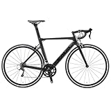 SAVADECK Rennrad Carbon, Warwind3.0 rennrad Herren 700c Carbon Rahmen,Gabel und Sattelstütze mit Shimano SORA R3000 18 Gänge Fahrrad Carbon rennrad für Herren Damen und Jungen (Schwarz, 56cm)