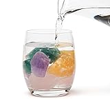 PURAJA Gesunder Schlaf Wasserstein Mischung | Premium Heilsteine Set zur Wasseraufbereitung: Fluorit, Amethyst, Orangencalcit, Rosenquarz | Natürliche Kristalle für Trinkwasser