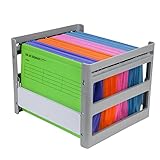 Hiziwimi A4 hängeregistratur box, Grau Kunststoff Hängeregistratur Rahmen Hängemappenregal, für Büro, Studie, Krankenhaus Daten Organisation, Außenrahmen: 14.29X12.79X10.83 Zoll