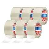 tesapack 64014 im 6er Pack - Geräuscharmes Paketklebeband...