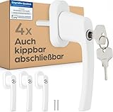 Prowiste 4 Abschließbare Fenstergriffe Weiß - 𝗞𝗶𝗻𝗱𝗲𝗿𝘀𝗶𝗰𝗵𝗲𝗿 - Einfache Montage - Mit 8 universalen Schlüsseln - Zuverlässiger Schutz