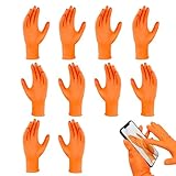 Generisch Latex Handschuhe,Nitril Industrie Handschuhe Orange - 10x Reißfeste Sicherheitshandschuhe Für Männer Frauen Industrie Handwerk Haushalt