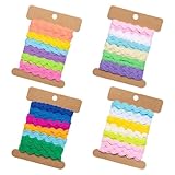 Bofanze 24 Yard 5 mm Borten und Bänder zum Nähen 6 Colours Rick Rack für Dekoration Band Wave Bending Fringe Trim Ribbon Zickzackband Zackenlitze für Sewing, Party, Crafts, Zierband zum Nähen