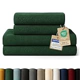 Blumtal Premium Frottier Handtücher Set 4 teilig 100% Baumwolle - Oeko-TEX zertifiziertes Badetuch 2X (70x140 cm) + Towel 2X (50x100 cm) - saugstarkes Frottiertücher Set - Handtücher Grün Dunkel