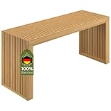 Bellamio Sava Sitzbank aus Bambus – stabile Holzbank Natur – Moderne Bank für Flur, Esszimmer, Schlafzimmer, Wohnzimmer, Badezimmer – Garderobenbank bis zu 250 kg belastbar – Bettbank 45x33x100 cm