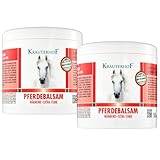 Kräuterhof Pferdebalsam Wärmend Extra Stark DUO (2x500ml) – Durchblutungsfördernde Wärmesalbe, Massage-Gel mit Rosskastanie & Rotes Weinlaub, Lindert Gelenkschmerzen & Verspannungen