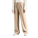 Cargohose für Damen, normale Passform, Baumwolle, Strand, bequem, Reisen, Leder, Kordelzug, Jogger, Jogger, Skinny Pyjama, beige, 38