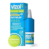 Vizol S 0,21% Fast Relief Augentropfen10 ml lindern sofort und wirksam leichte bis mittelschwere Symptome trockener und gereizter Augen, Ohne Konservierungsmittel