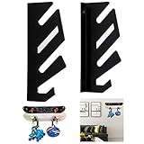 WANLIAN Doppel Wandhalterung für die Wand, Skateboard Wall Mount Display Rack mit Aufbewahrungshaken, für Boards wie Skateboards, Longboards, Snowboards,Wakeboards und Roller Skates