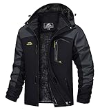 TACVASEN Herren Wanderjacke Wasserdicht Fleece Jacket Winter Warme Outdoorjacke Übergangsjacke Funktionsjacke, Dunkelgrau, XXL